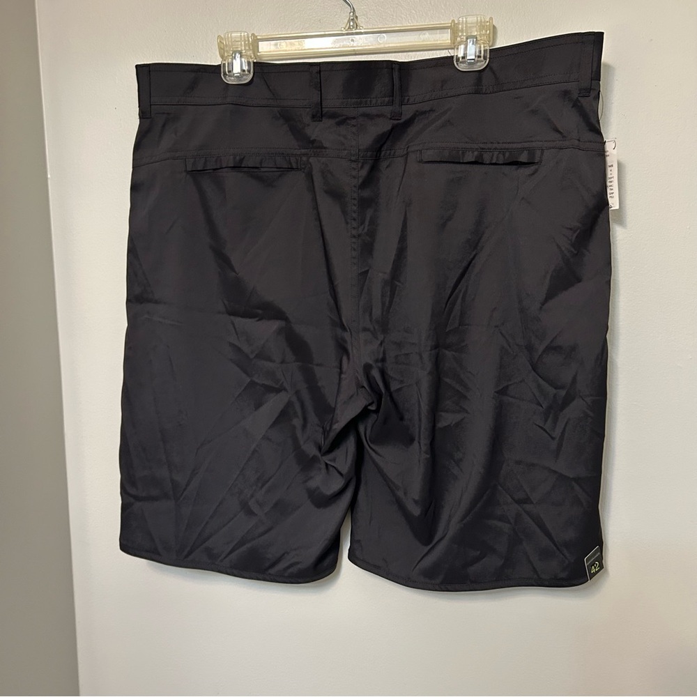 Roundtree & Yorke Mens Casual‎ Shorts 42  Black Flat Front Stretch Chino NWT New - Picture 7 of 9